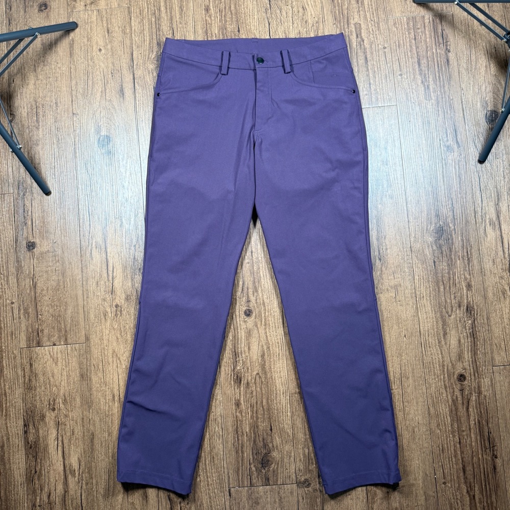 Lululemon ABC Pant Mens 33x32 Purple Slim‎ Fit Warpstreme Casual Trousers Dressy
